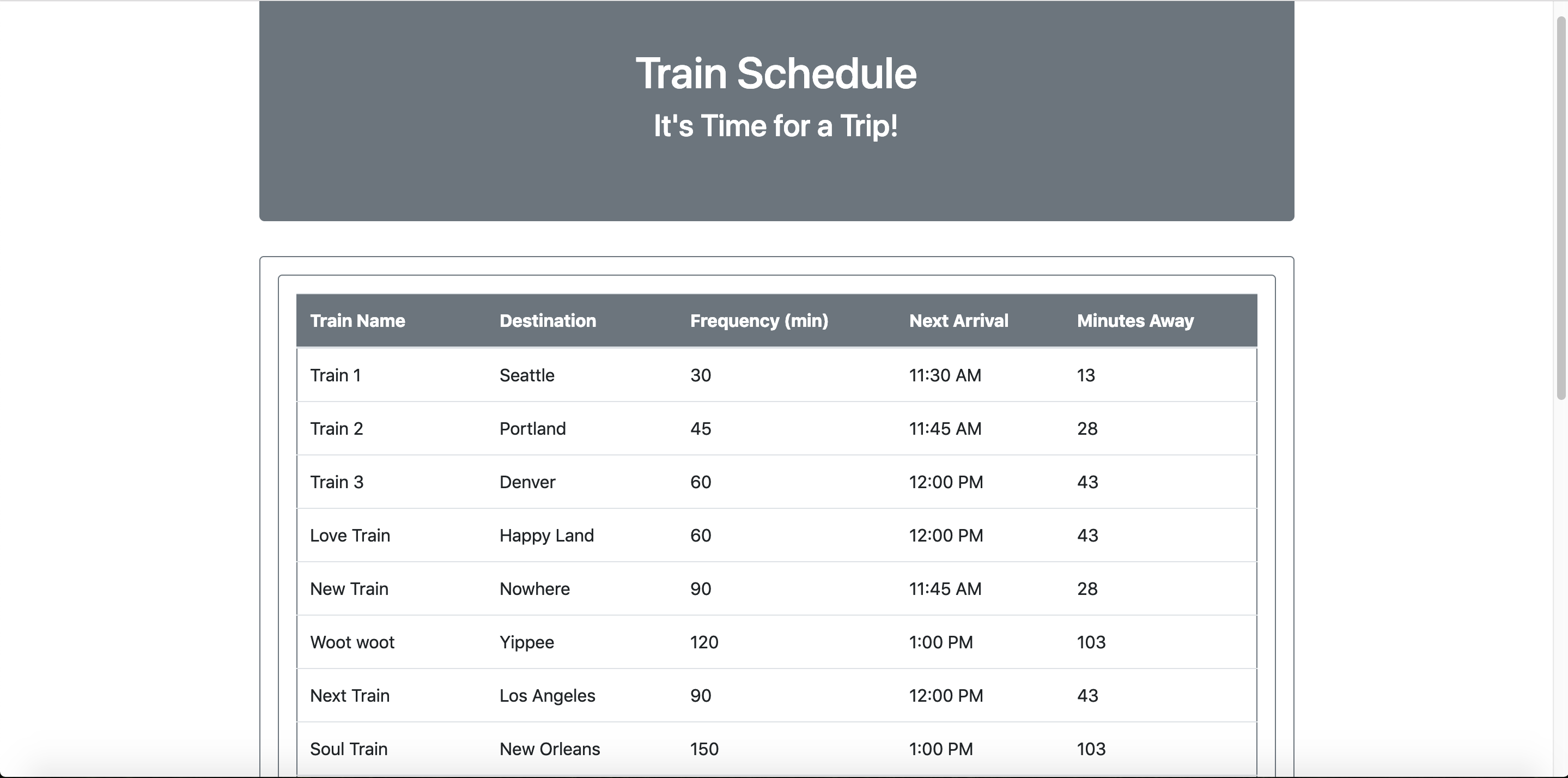 Image of Firebase Train Scheduler
